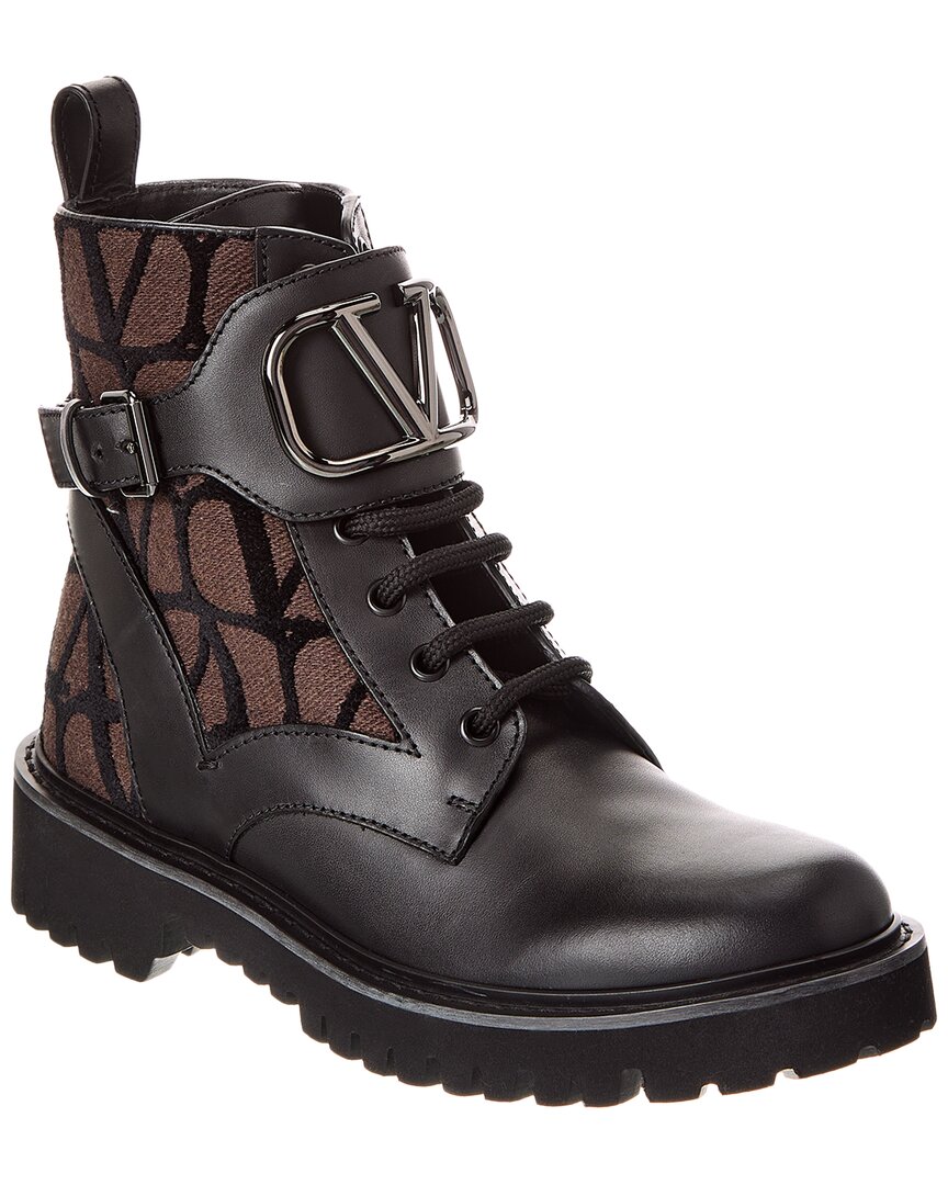 VALENTINO GARAVANI DNU PACK VALENTINO TOILE ICONOGRAPHE CANVAS & LEATHER BOOT