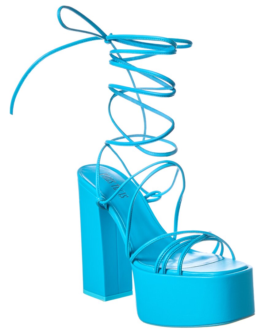 Paris Texas Tie-detail Open-toe Platform Sandals In Blue