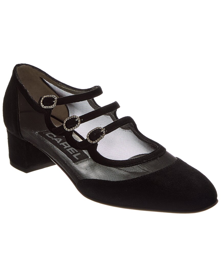 Carel Paris Kinight Suede & Mesh Mary Jane Pump