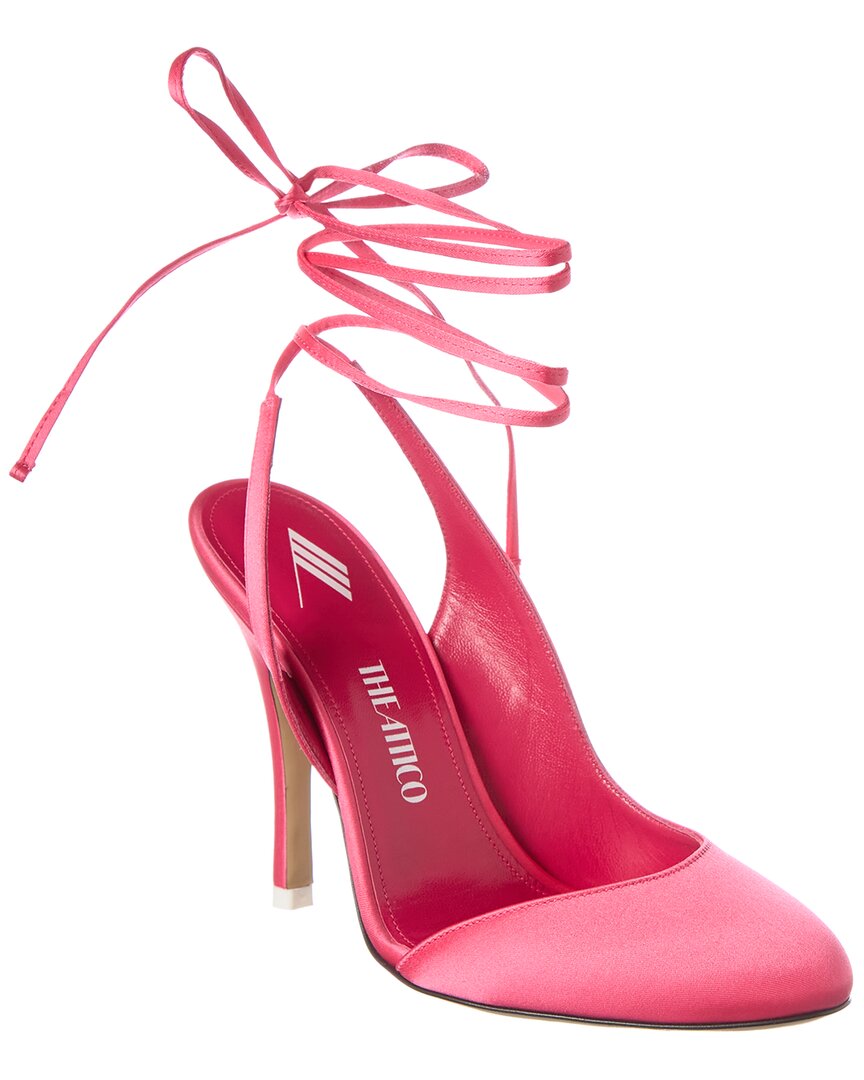 Shop Attico The  Carrie Satin Pump In Pink
