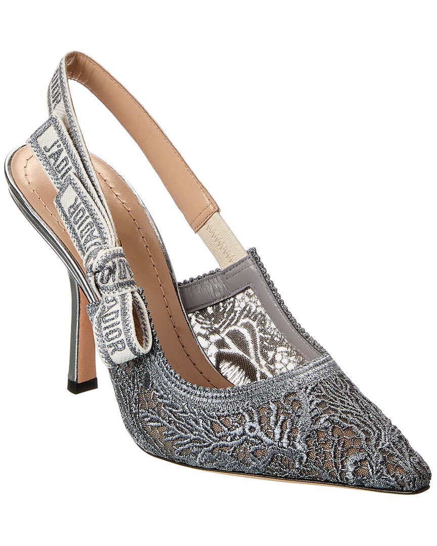 Dior J'a Lace & Leather Slingback Pump