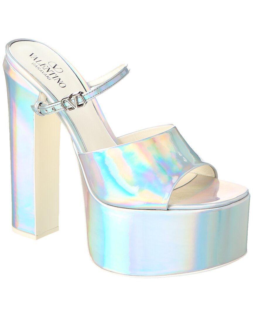 Valentino Vlogo Holographic Platform Sandals