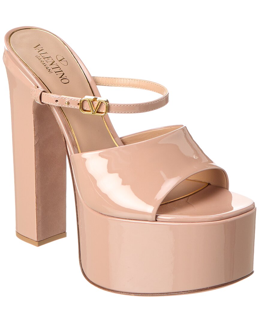 Valentino Garavani Valentino Vlogo Tan-go 155 Patent Platform Sandal