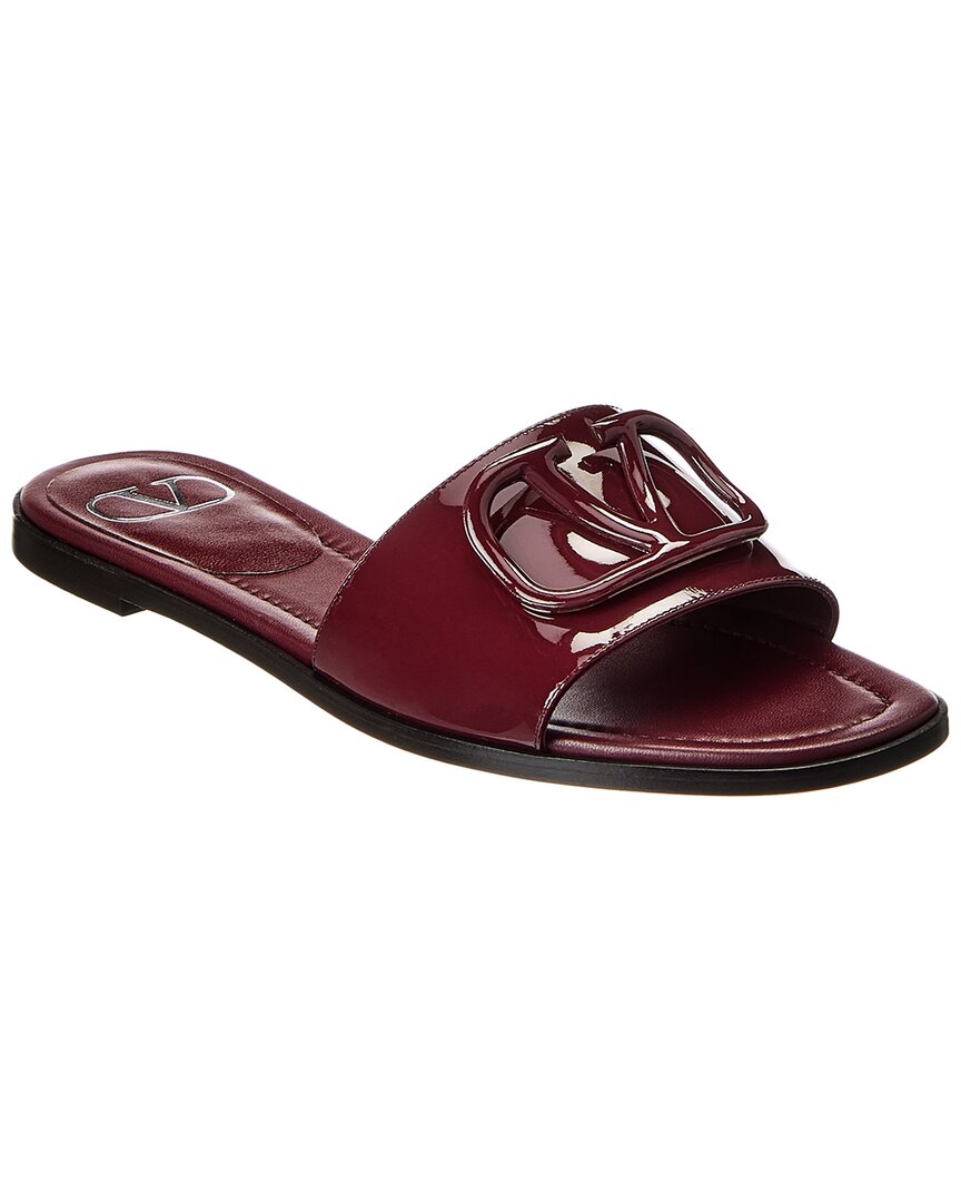 Valentino Patent Leathe Vlogo Slide Sandals