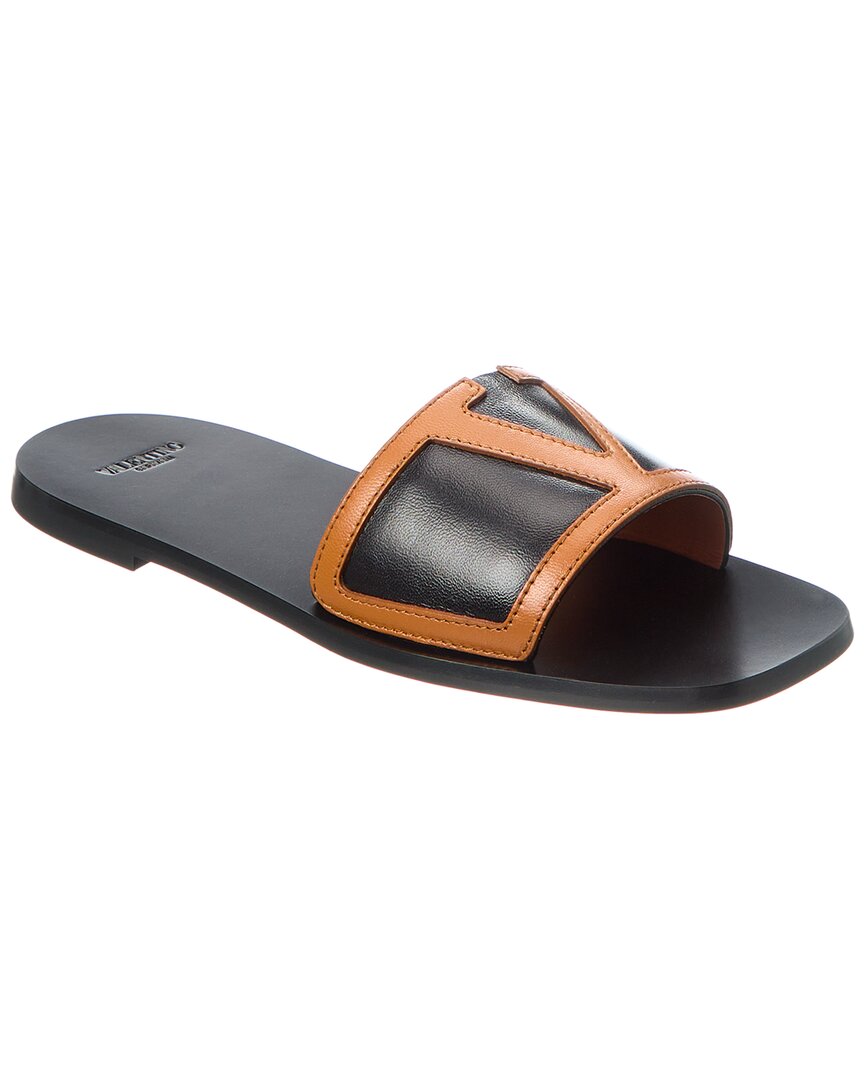 Valentino Viva Superstar Slide Sandal In Nappa Leather In Black