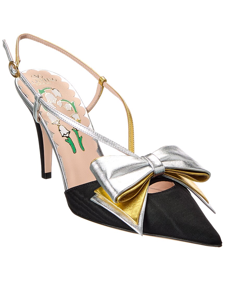 Valentino Slingback Bowow Pumps Black With Bow