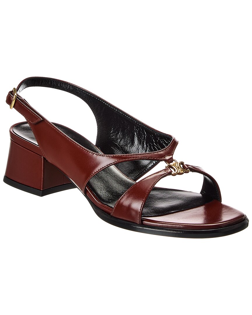 Celine Clemence Triomphe Leather Slingback Sandal