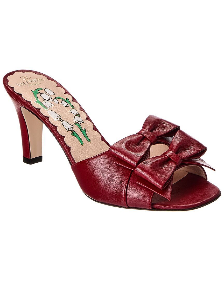 Valentino Bowow Leather Stiletto Mule Sandals