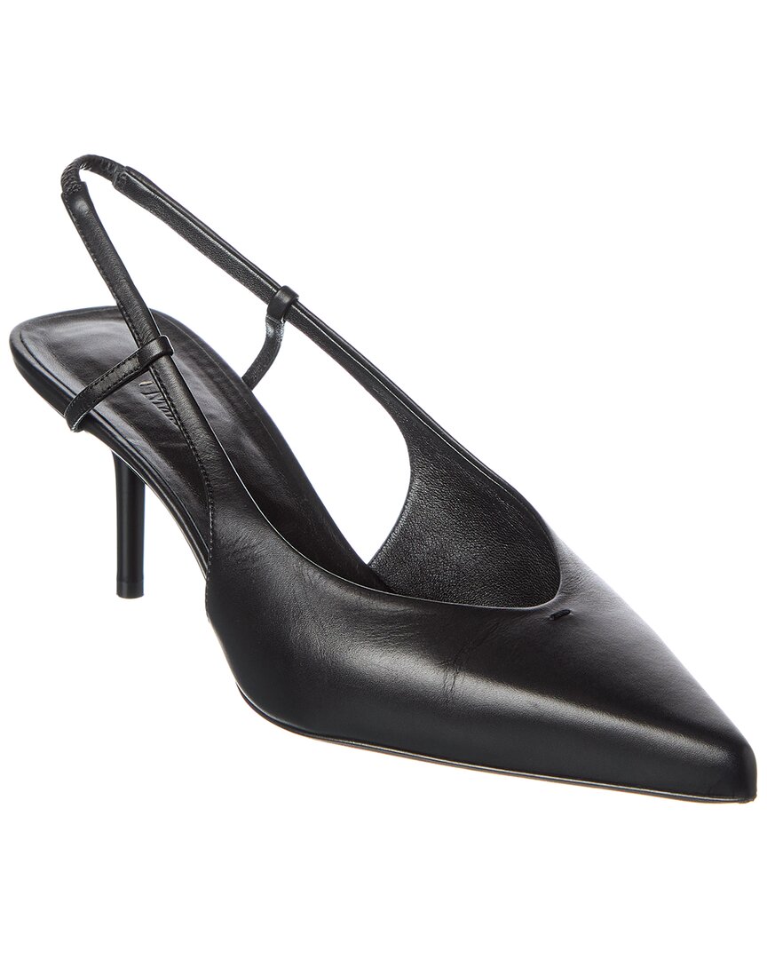 Max Mara Leather Slingback Pump In Black