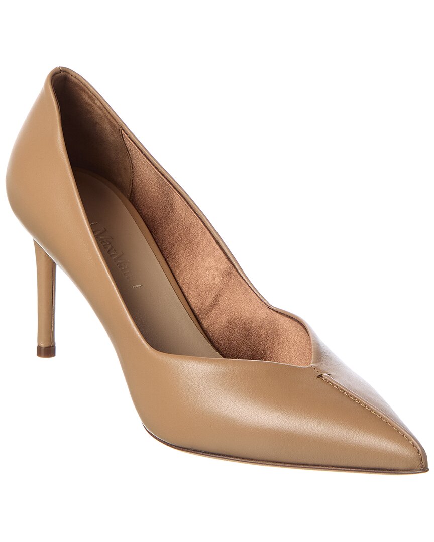 Max Mara Leather Pump In Brown