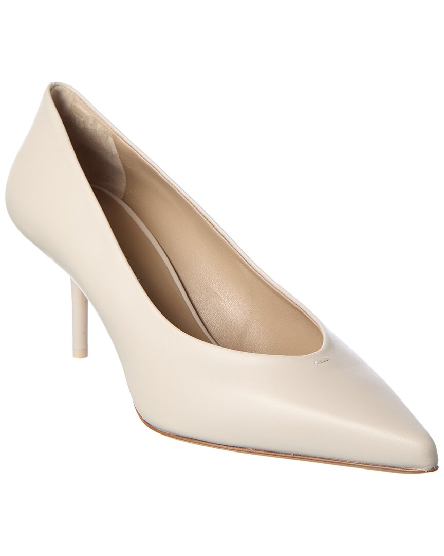 Max Mara Leather Pump In White