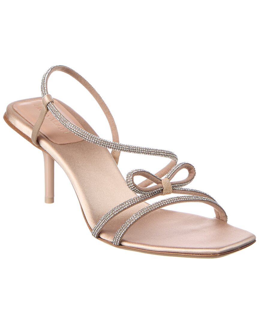 Max Mara Satin Sandal In Gold