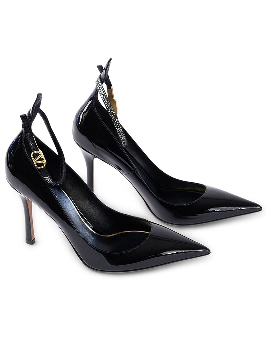 Valentino Garavani Valentino Ankle Strap Leather Pump In Black