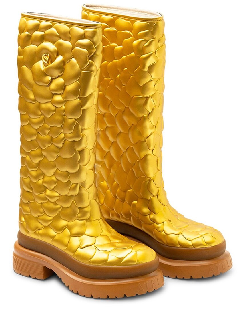Valentino Rain Boot In Gold