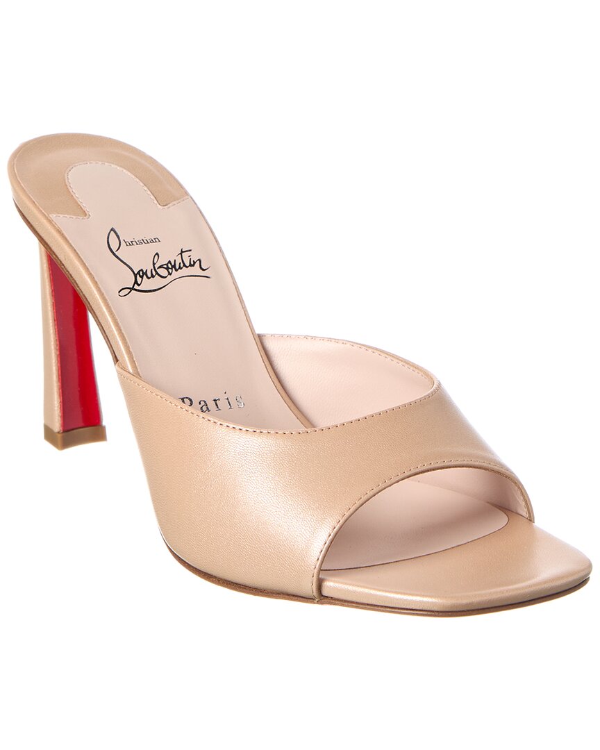 Christian Louboutin Condora 85 Leather Mule In Brown