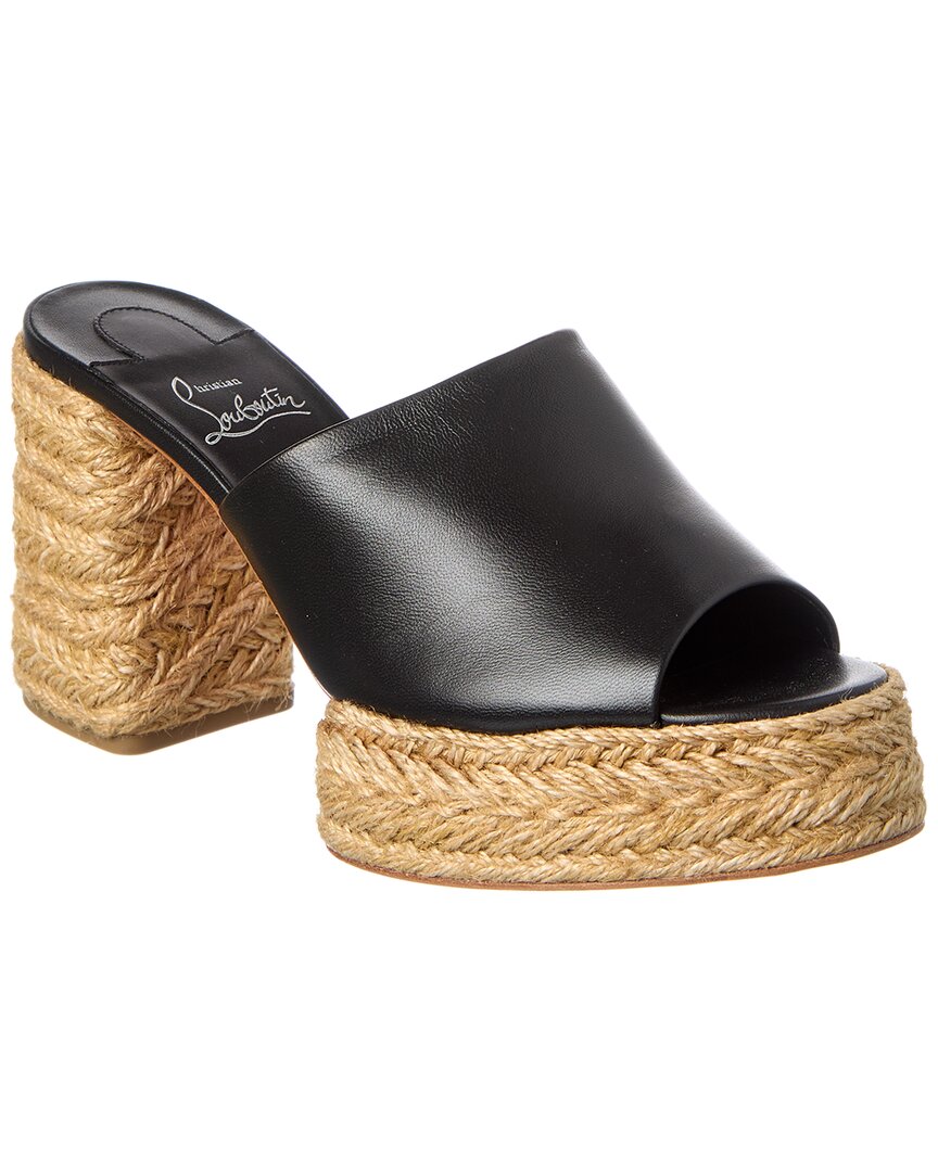 Christian Louboutin Calakala 85 Leather Mule In Black