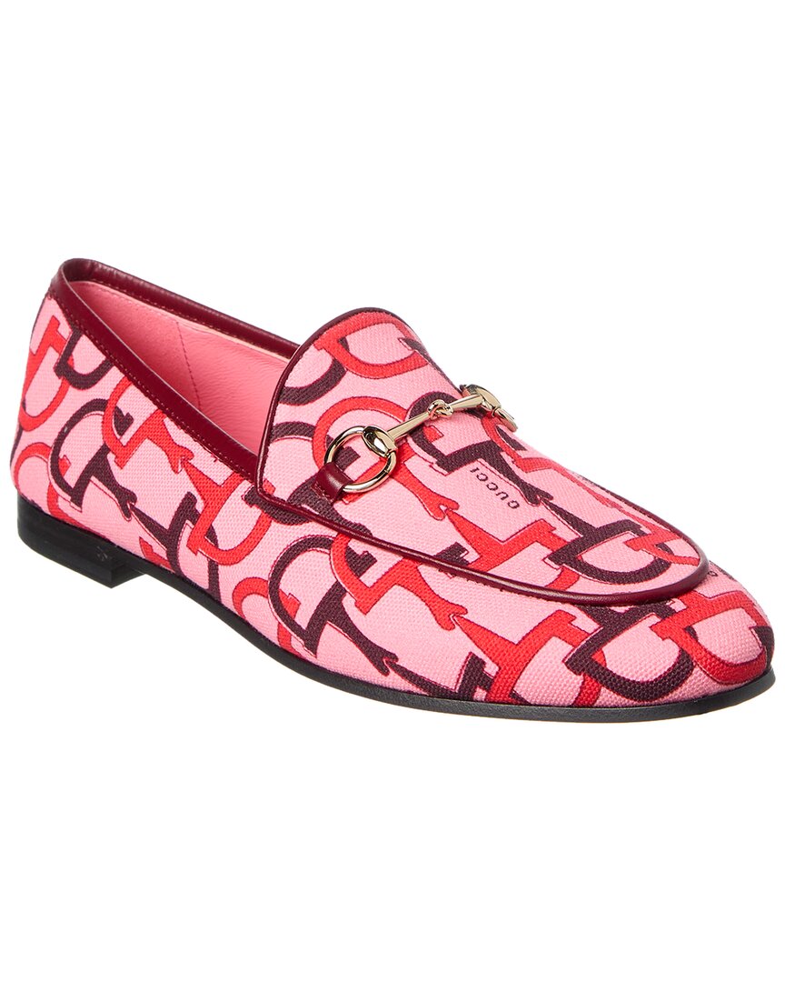 Gucci Jordaan Canvas Loafer In Pink