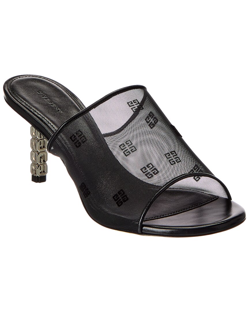 Givenchy G Cube Mesh & Leather Mule In Black