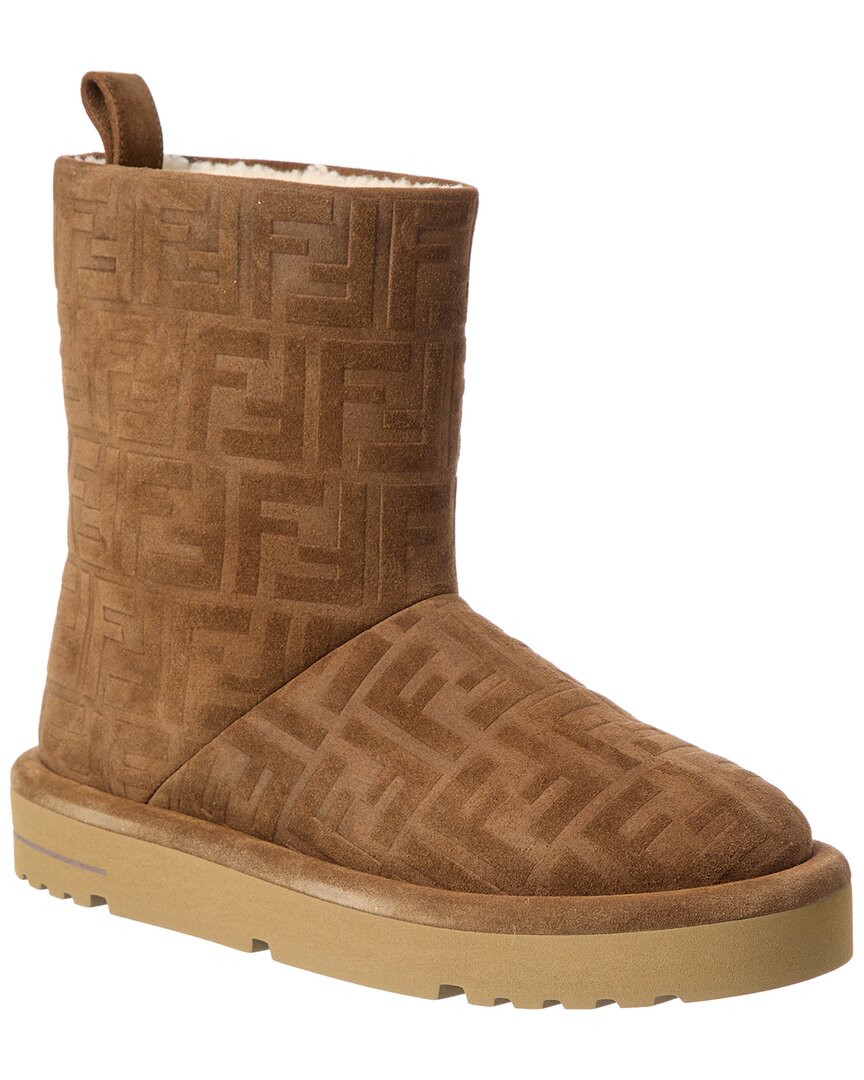Fendi Apres Chic Ff Suede Boot In Brown