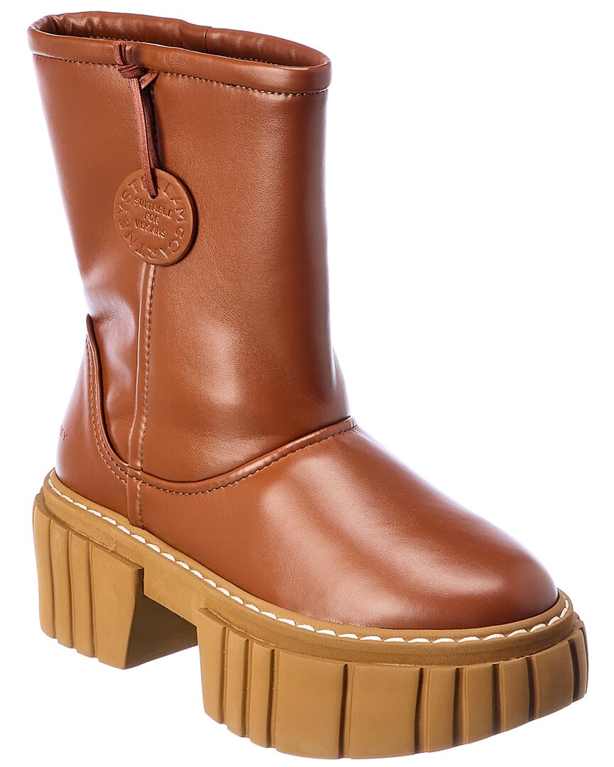 Stella Mccartney Emilie Teddy Platform Boot In Brown