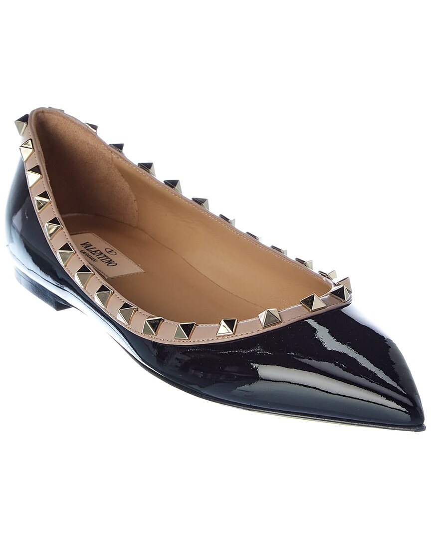 Valentino Rockstud Patent Flat In Nocolor