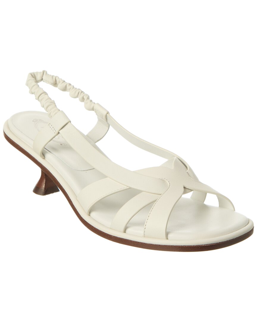 Tod's Woman Thong Sandal White Size 8 Leather In White