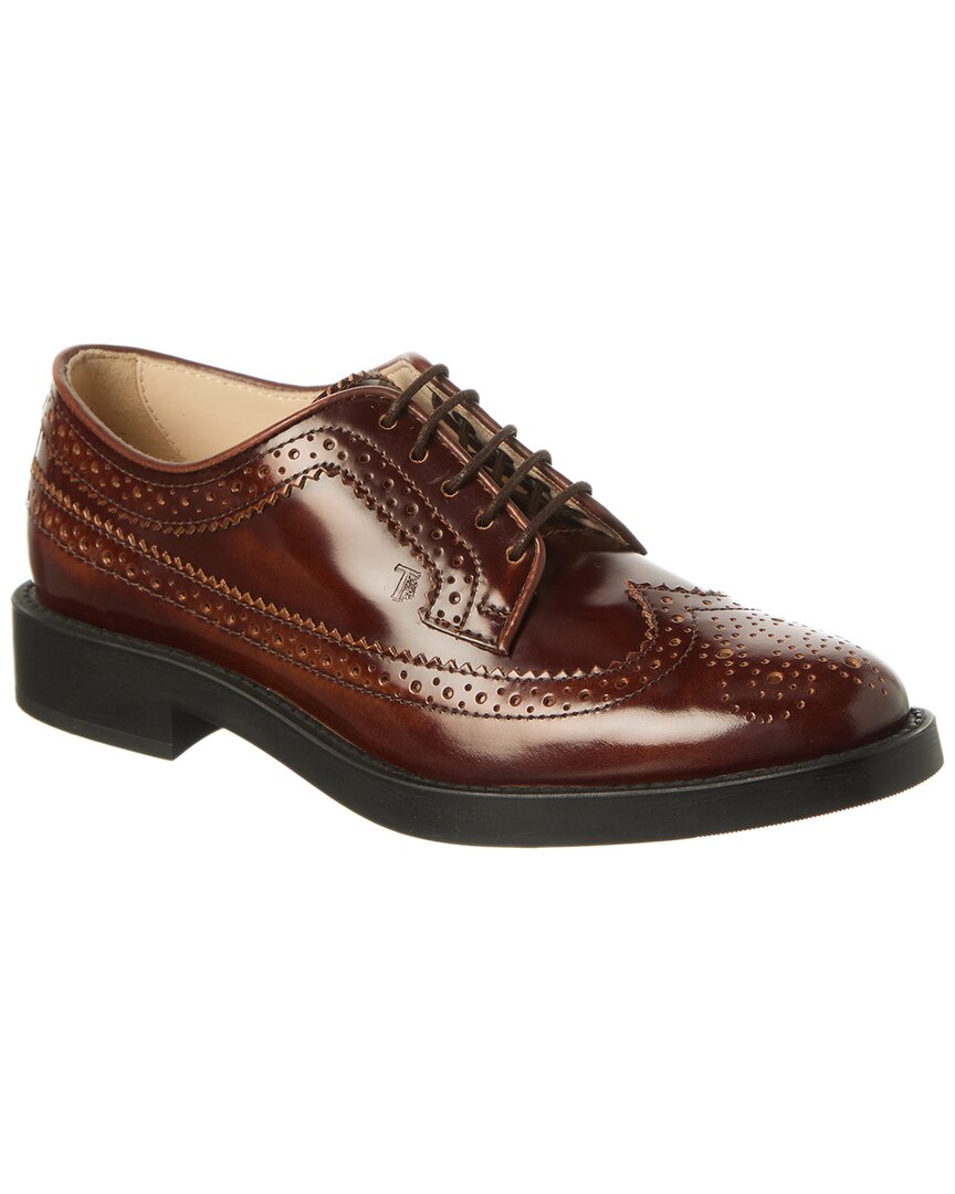 Tod's Woman Lace-up Shoes Brown Size 8 Calfskin In Brown