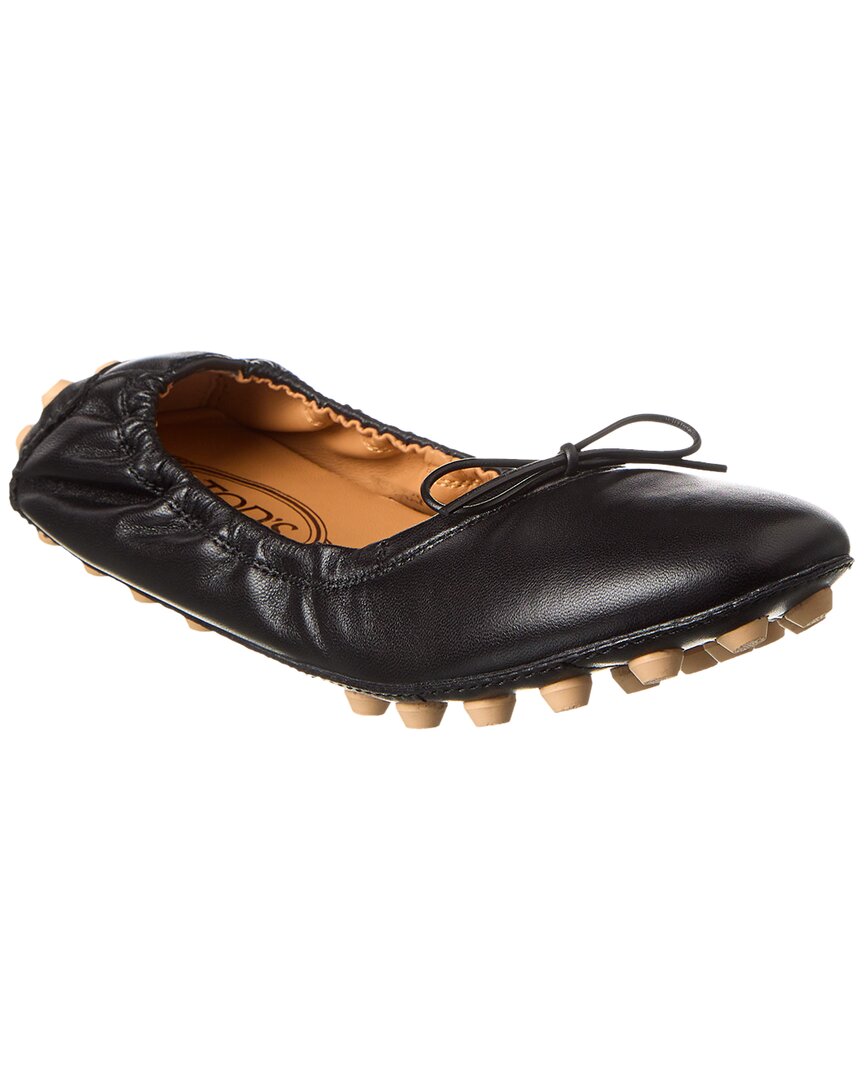 Tod's Tods Bubble Leather Ballerina Flat In Black