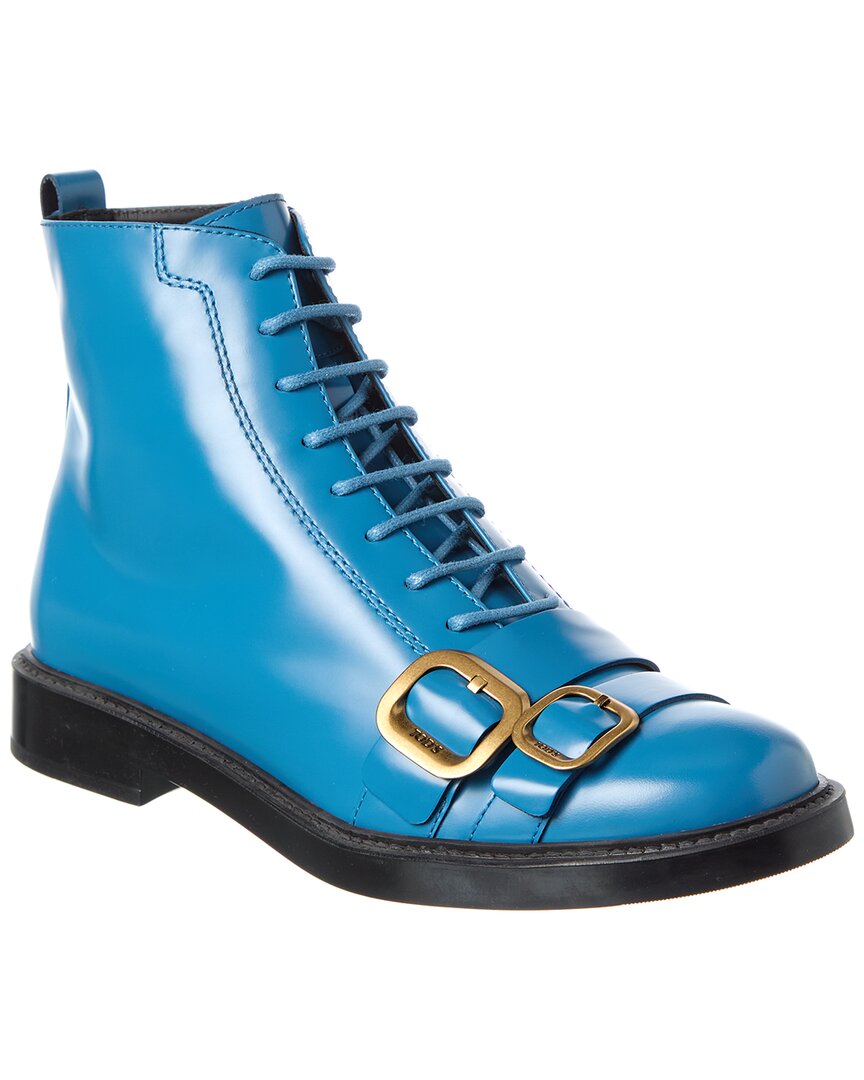 Tod's Leather Boot In Blue
