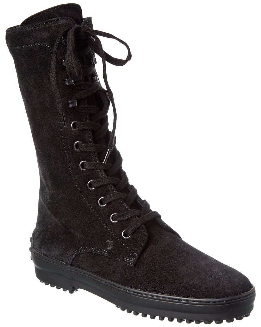 Tod's Gommino Suede Boot In Black