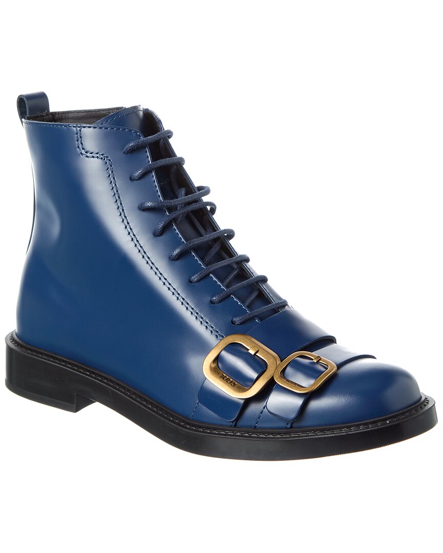 Tod's Leather Boot In Blue