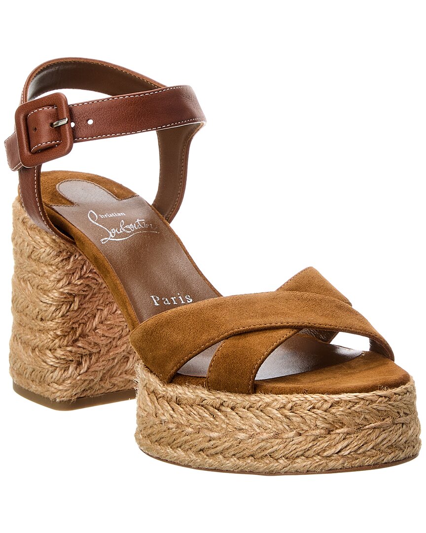 Christian Louboutin Calakala 85 Suede Sandal In Brown