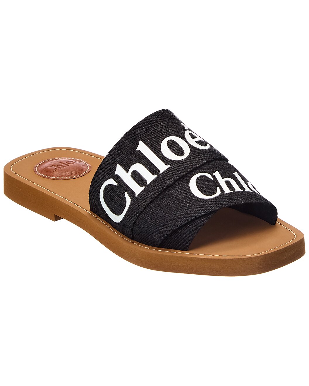 Woody Logo Linen Slide