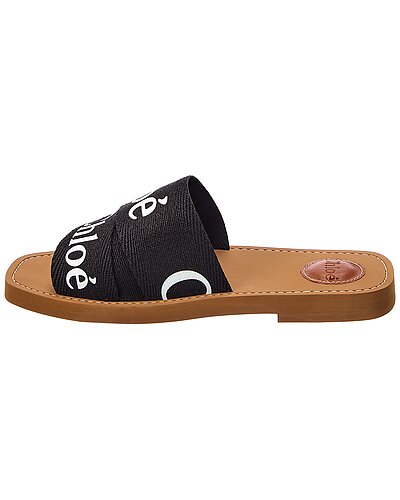 Woody Logo Linen Slide