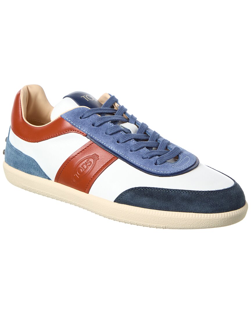 Tod's Leather & Suede Sneaker In Blue