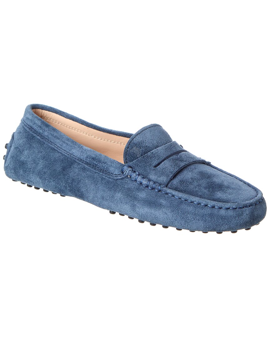 Tod's Suede Loafer In Blue