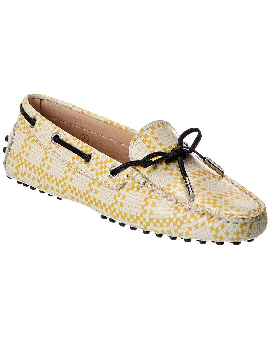 Tod's Leather Loafer In Yellow