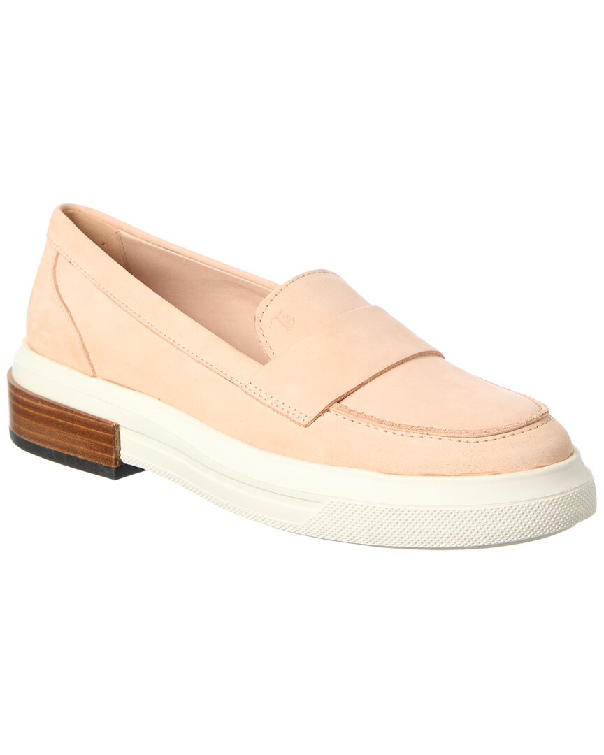 Tod's Suede Loafer In Pink