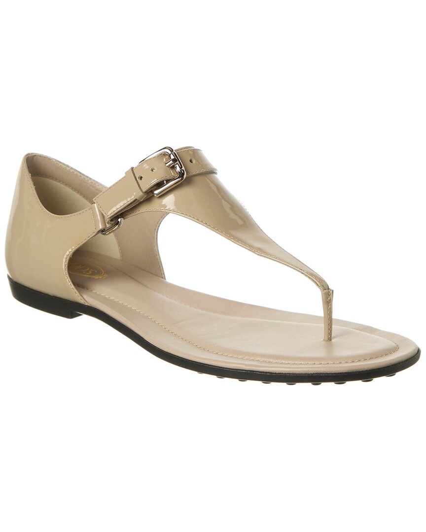 Tod's Patent Sandal In Gray
