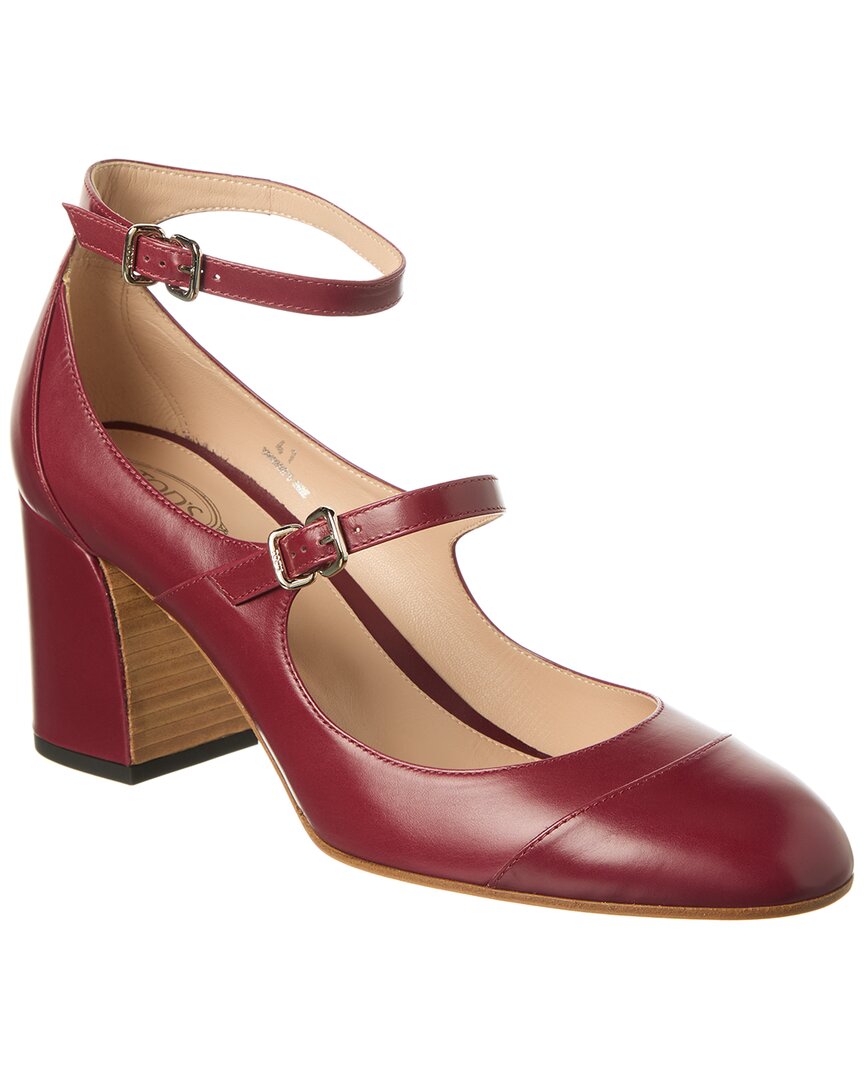 Tod's Leather Mary Jane Pump In Pink