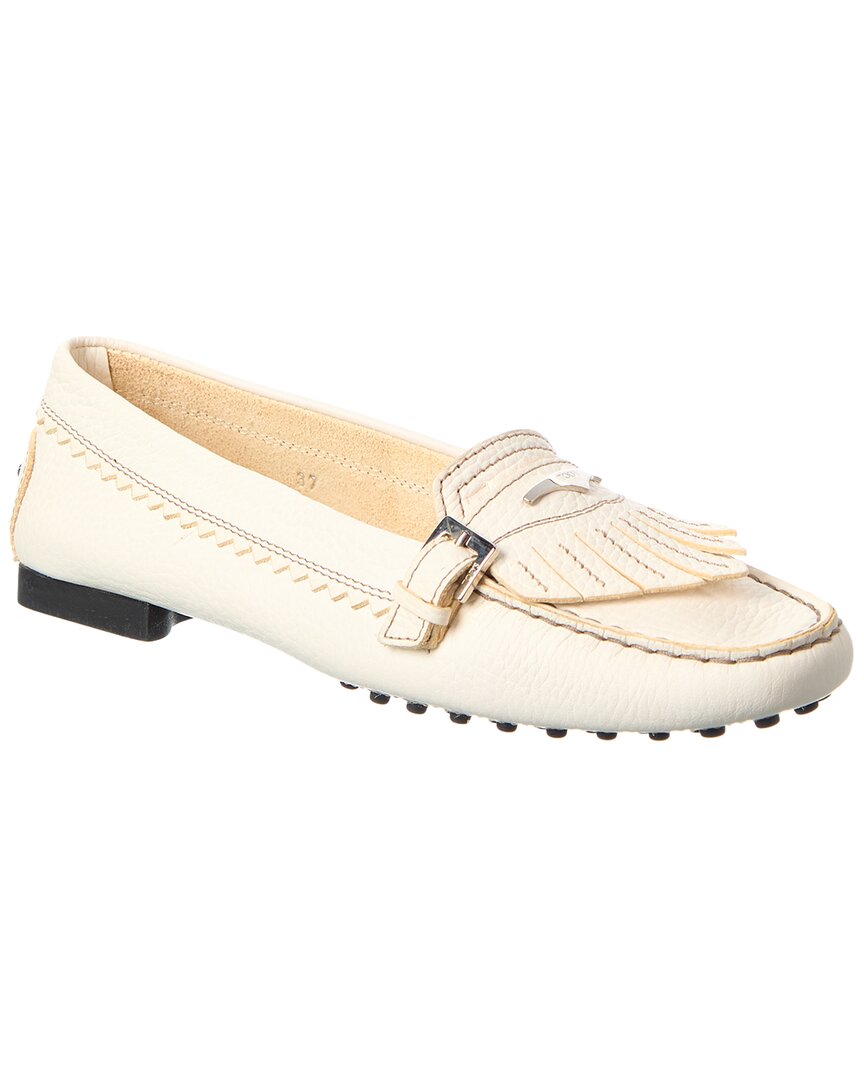 Tod's Leather Loafer In White