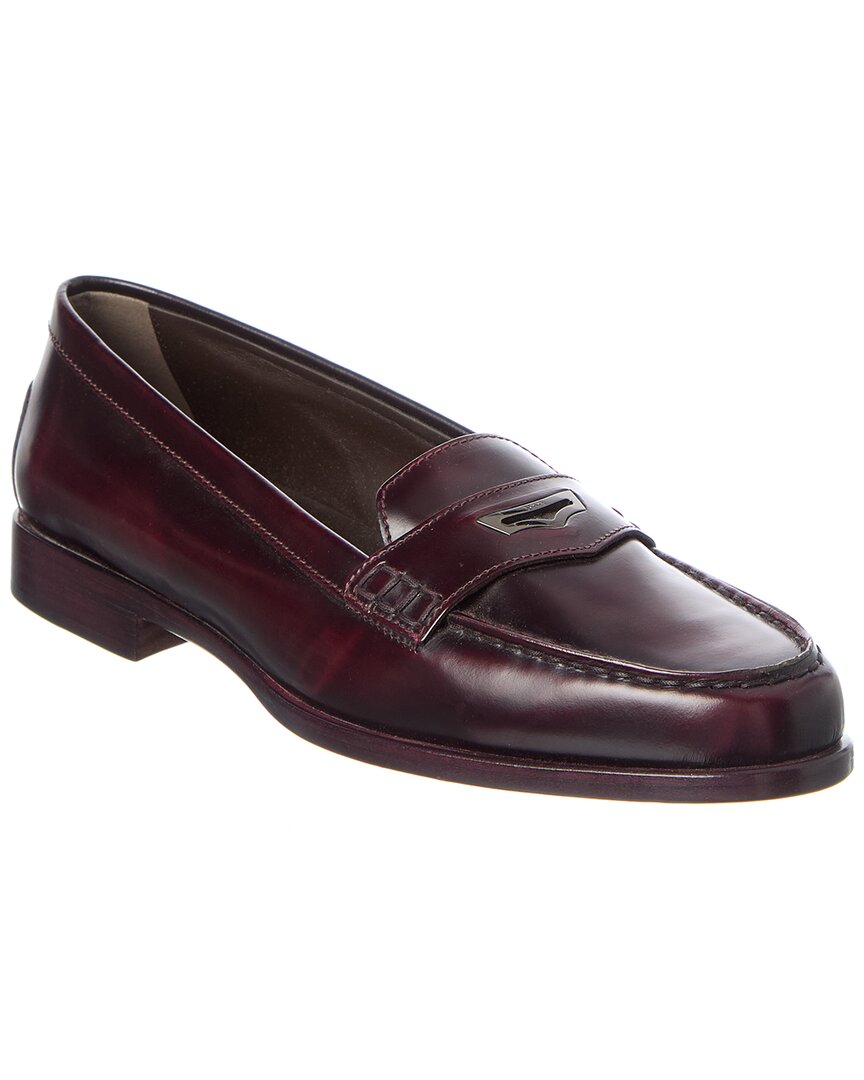 Tod's Glossed-leather Loafers In Red