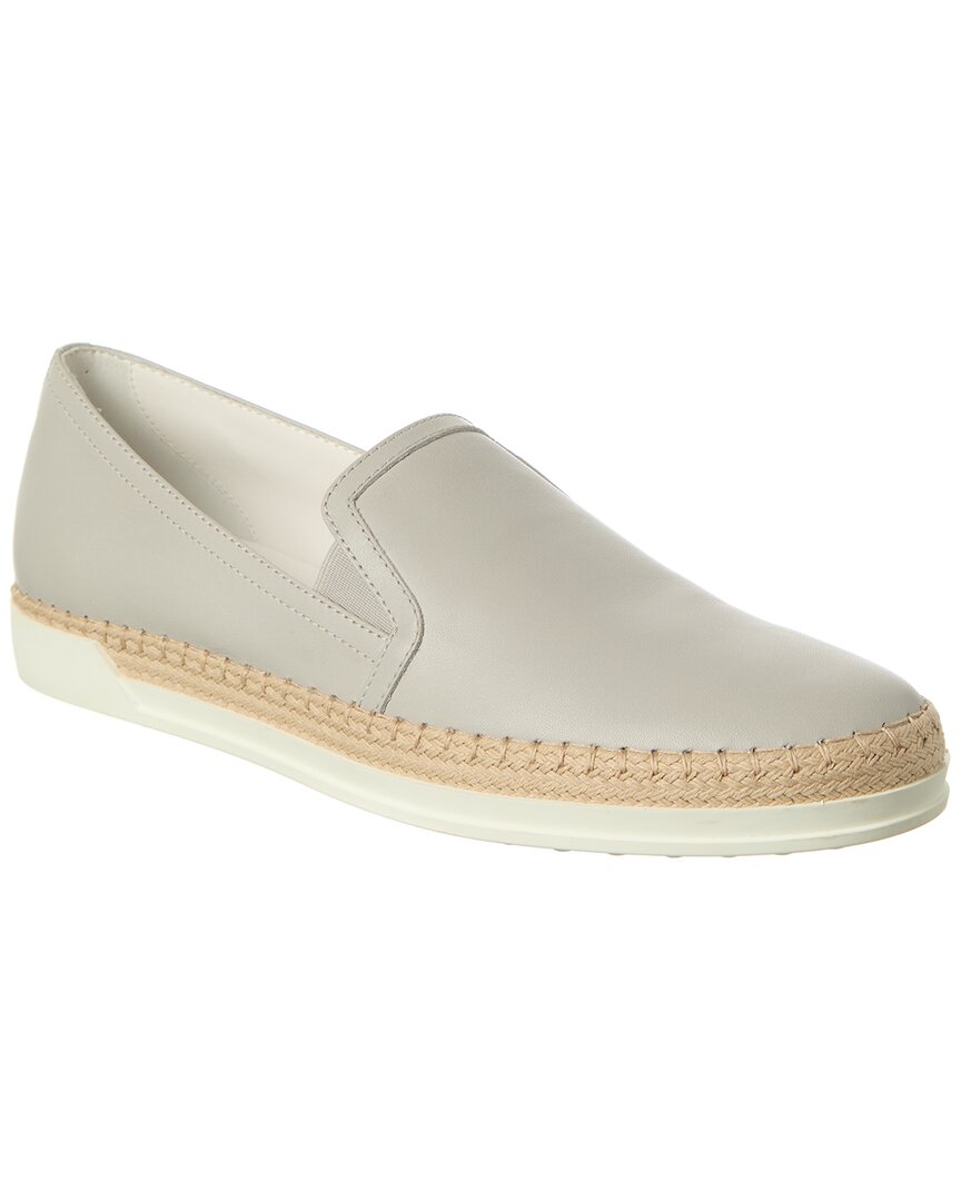 Tod's Leather Loafer In Gray