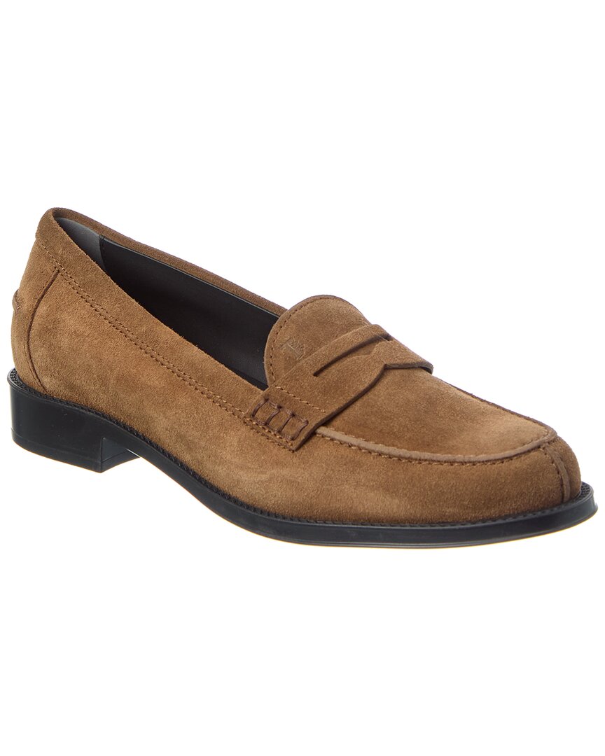 Tod's Suede Loafer In Brown