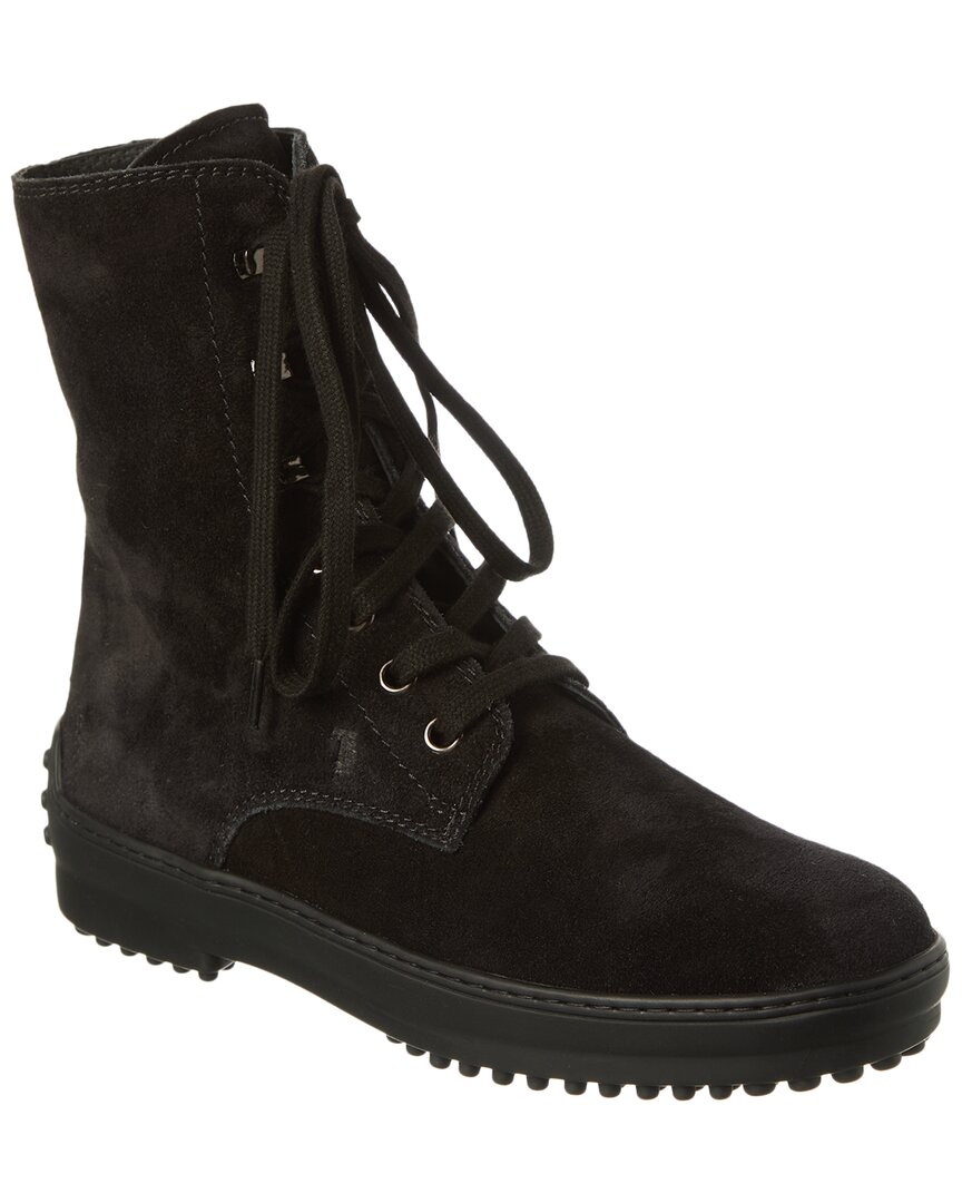 Tod's Suede Boot In Black