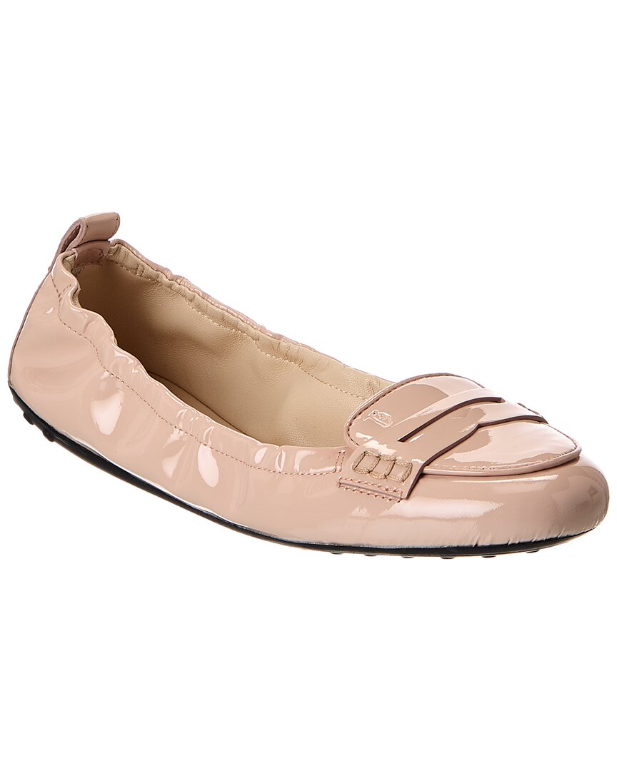 Tod's Patent Ballerina Flat In Pink