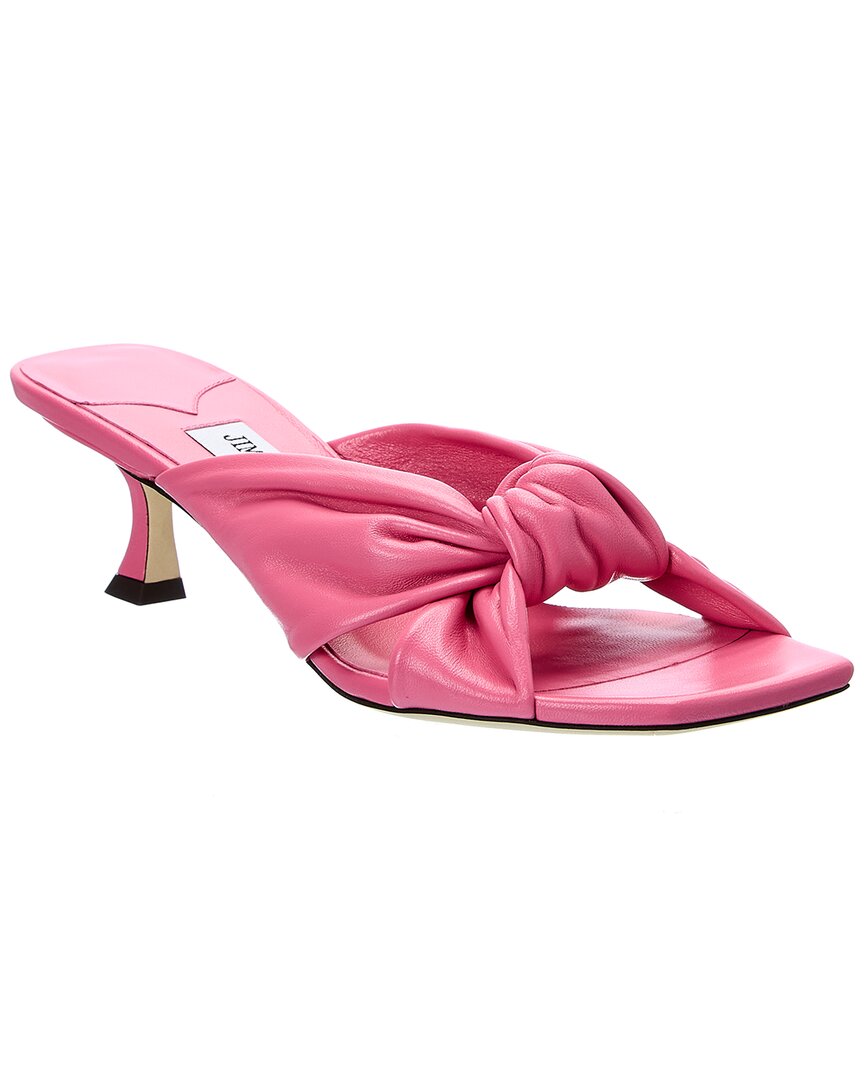 Jimmy Choo Avenue 50 Twisted Leather Mules In Pink