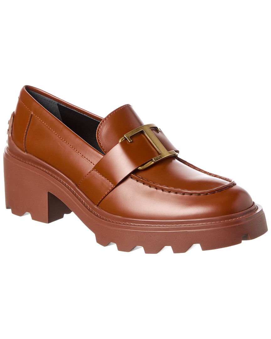 Tod's Leather Loafer In Brown