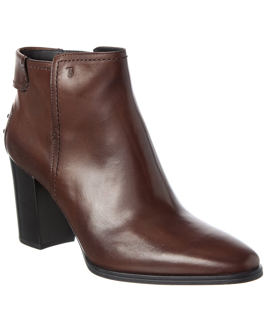 Tod's Leather Bootie In Brown
