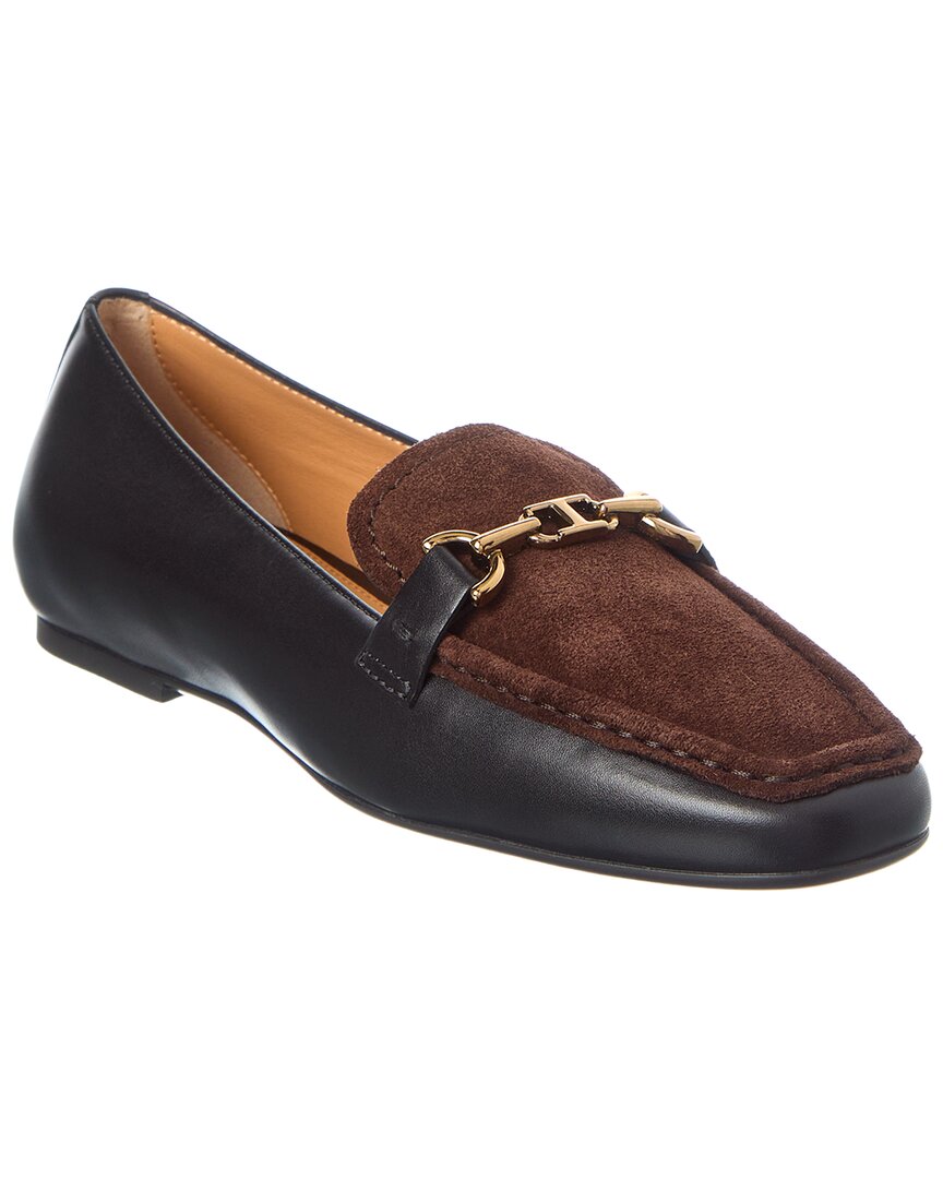 Tod's Leather & Suede Loafer In Black
